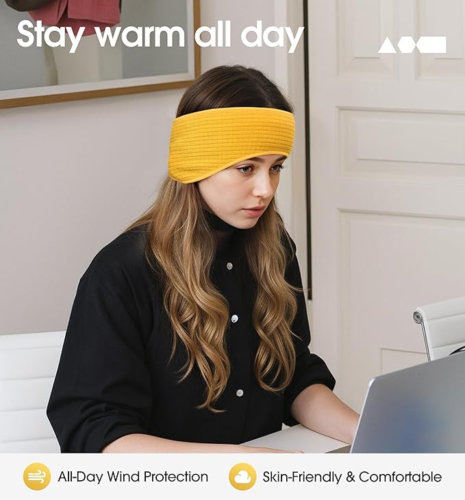 SUNMECI Lightweight Soft Fleece Headband - Breathable Ear Muffs for Men Women in Winter Running Cycling Ski Comfortable Warm for Clod Weather Sports