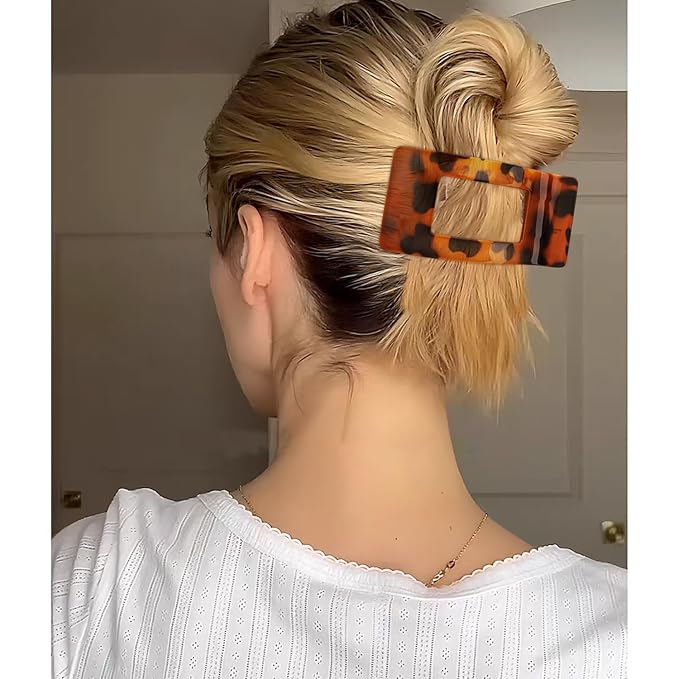 Velscrun Flat Hair Clips for Women Girls, 12 Pack Lay Flat Claw Clips, Large Side French Duck Billed Hair Jaw Claw Clip for All Hair Types, Work Daily Trendy Fashion Styling Gifts Hair Clip Tortoise