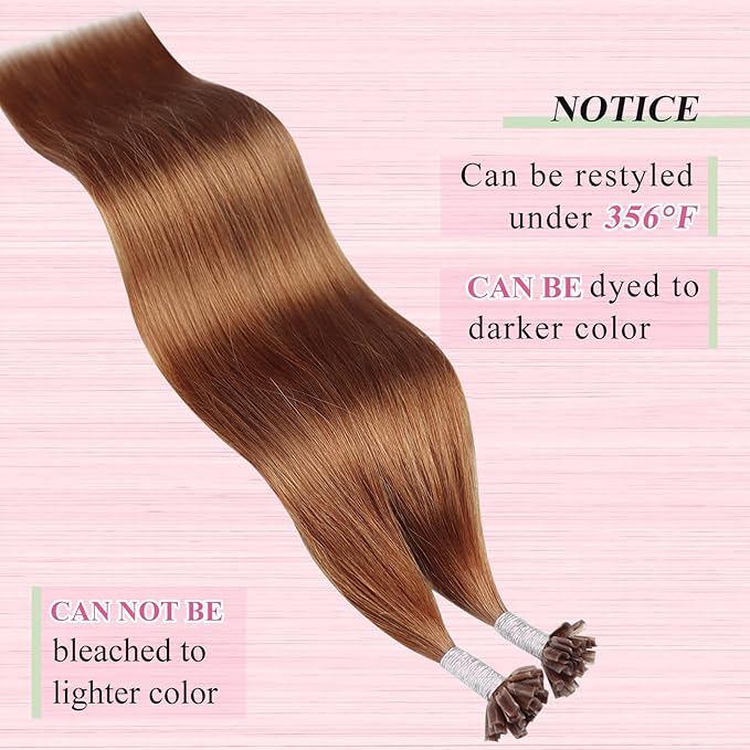 YoungSee U Tip Hair Extensions Copper U Tips Human Hair Extensions Copper Hair Utip 20In 50s/50G