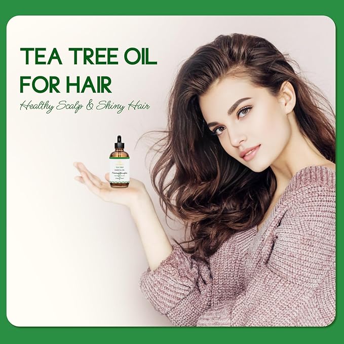 Tea Tree Oil for Skin, Hair, Nails, Shampoo, Body Wash, Foot Soak, Spray - 4 Oz Tea Tree Essential Oil with Roll On Bottle