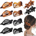 10 Pcs Flat Hair Clips for Women, Lay Flat Claw Clips French Glossy Claw Clips for Thick & Thin Hair No-Slip Hair Claw Strong Hold Barrettes Hair Clamps for Women