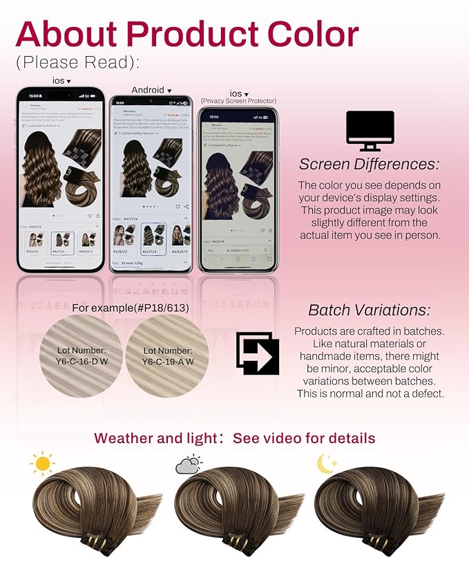 Moresoo Ombre Brown Clip in Hair Extensions Dark Brown to Caramel Blonde Balayage Real Hair Extensions Clip in Human Hair Full Head 16 inch 120g/7pcs