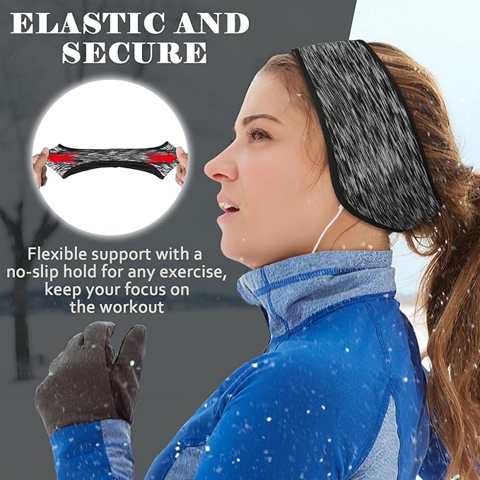 beister Ear Warmers for Women and Men, Fleece Winter Running Headbands with Ear Muffs, Windproof Thermal for Outdoor Sports
