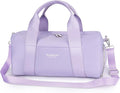 Small Sports Gym Bag for Women Girls Kids Duffle Bag for Fitness Workout, Travel, Dance, Ballet, Swim with Shoes Compartment & Waterproof Pocket, 16" Cute Purple