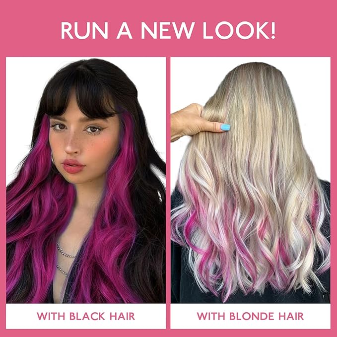 WENNALIFE Violet Clip in Hair Extensions Real Human Hair 35g 6pcs 20 Inch Colored Hair Extensions for Kids Women Colorful Hair Pieces Pop-up Style Straight Extensiones De Cabello Humano Con Clip