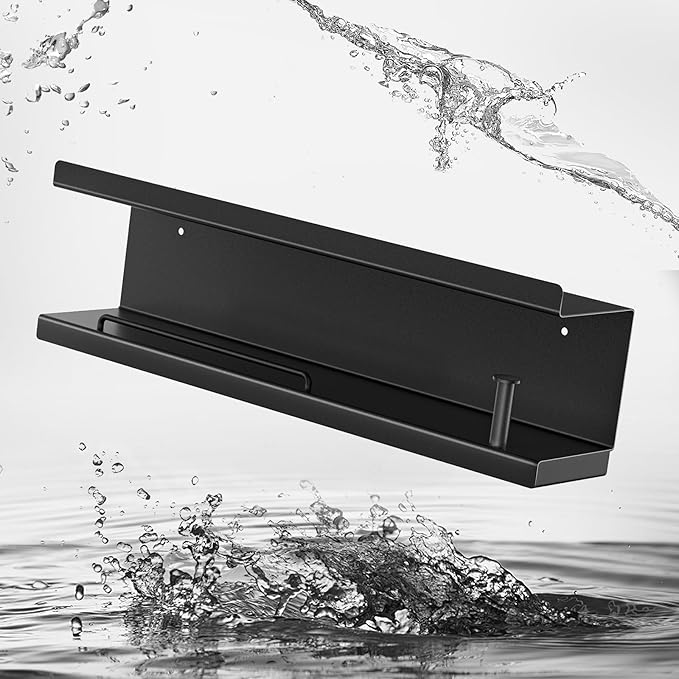 Hair Dryer Holder Wall Mounted Curling Iron Accessories Storage, Straightener Holder, Blow Dryer Holder Organizer, Adhesive Drilling Hair Tool Organizer for Bathroom (Black)