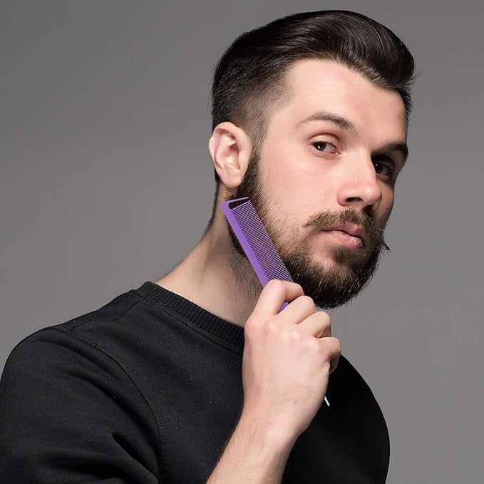 Patelai 30 Pieces Rat Tail Combs Bulk, Hair Teasing Fine Tooth Pintail Combs Braiding Hair Styling Tools with Steel Pin for Stylists Salon Teasing Sectioning Coloring Detangling(Purple)