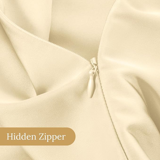 INFIIXSO Body Pillow Cover with Zipper, Luxury Mulberry Silk Body Pillow Case 20x54 Inches, Ultra Smooth and Soft Cooling Long Pillowcase, Gift for Women, Men(Ivory)