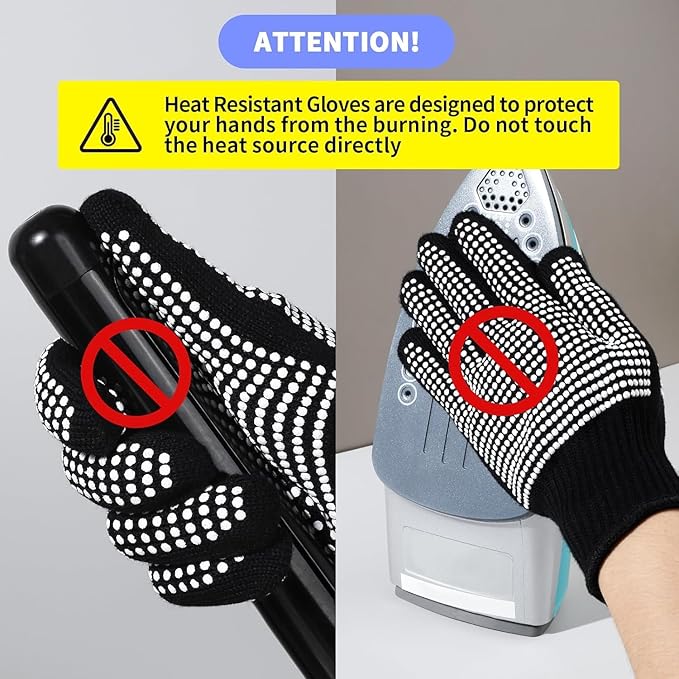 Heat‑Resistant Gloves–Silicone‑Grip Protection for Hair Styling, Curling & Flat Iron, Heat Press, Sublimation–Universal Fit