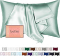 Mulberry Silk Pillow Cases Standard Size with Hidden Zipper, Ultra Smooth and Soft Breathable Cooling Silk Satin Pillowcase for Hair and Skin, Gifts for Women Men (Sage Green, 20x26 Inches, 1 Pack)