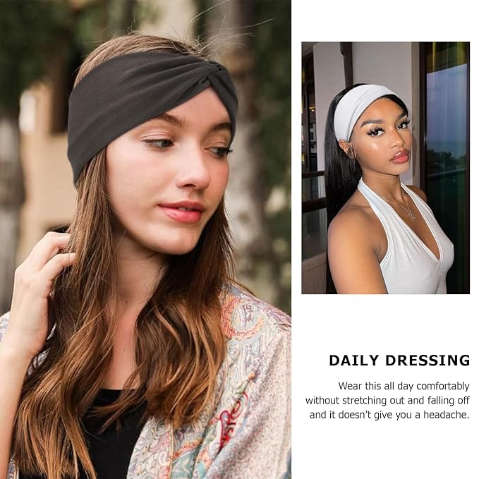 DRESHOW Headbands for Women Girls Vintage Headband Knotted Headwraps Criss Cross Hair Bands Accessories