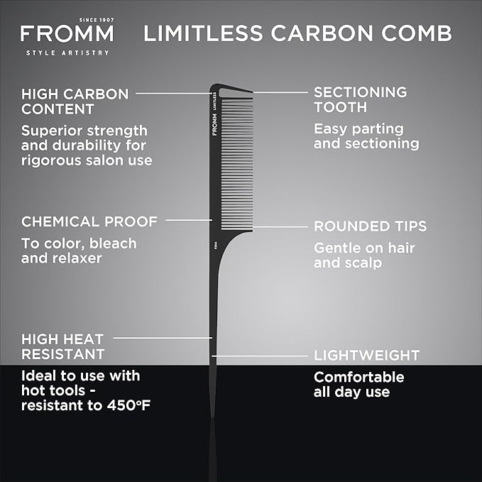 Fromm F3014 Limitless 9.25" Rat Tail Comb