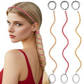 3 Packs Ponytail Holders Hair Ties for Women, Spiral Pony Tails Elastic Braided Hair Holders for Gym Swimming Sports (3pcs25"colorful34)