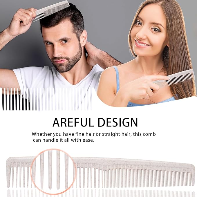 Hair Combs Bulk, Disposable Wheat Straw Combs Individually Wrapped Combs for Hotel, Travel, Airbnb, Charity, Church, Homeless (Pack of 100)