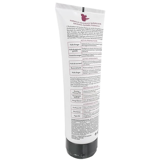Alcôve - Curl Activator for Curly Hair - Argan Oil, Pomegranate Seed & Mango Extract - Defining Cream for Wavy Hair - Anti Frizz - Moisturizing - Effective in High Humidity - 250ml