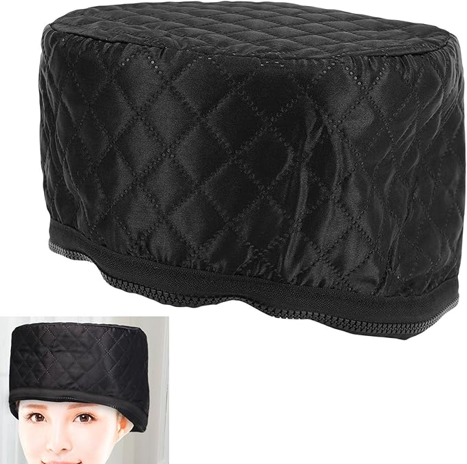 Yunir Heat Cap for Deep Conditioning,10 Level Heats Up Quickly 3 Time Settings Hair Steamer for Hair Home Use Thermal Steam Cap for Black Hair Portable Heating Caps (Black) (US Plug 110V)