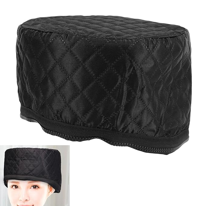 Electric Heating Cap for Hair, Deep Conditioning Heat with 10 Adjustable Temperature Levels and 3 Timer Settings, Damaged or Frizzy Hair Care at Home Travel (US Plug 110V)