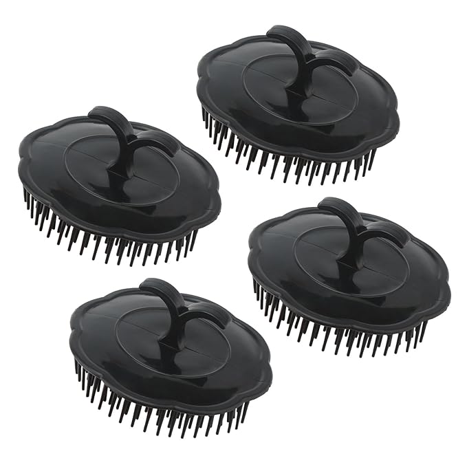 Segbeauty Mens Shampoo Brush, 4pcs Scalp Massage Brushes, Massage Hair Brush Floriated Shower Comb for Deep Cleaning Hair Men's Hand Brush Plastic Growth Beard Brush Pet Grooming Round Palm Brush