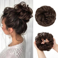 CJL HAIR Large Messy Bun Hair Piece Wavy Curly Scrunchies Synthetic Chignon Ponytail Hair Extensions Thick Updo Hairpieces for Women Dark Chocolate