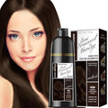 Hair Dye Shampoo 3-in-1 Vegan Color for Gray Hair - Ammonia-Free for Men & Women – Beard & Hair Coloring – Instant Gray Coverage Champú Para Canas Mujer & Hombre (DARK BROWN)