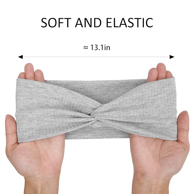 Tobeffect Non Slip Headbands for Short Hair - Yoga, Workout, Running Sport Elastic Hair Bands, Twist Turban Wrap for Girls