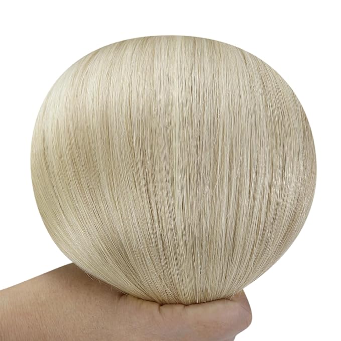 YoungSee Clip in Hair Extensions Real Human Hair Blonde Ombre Clip in Human Hair Extensions Ombre Ash Blonde Mix Platinum Blond Clip on Hair Extension for Women Dyable Remy Hair 120G 7pcs 18Inch