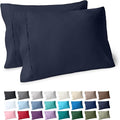 Bare Home Premium 1800 Ultra-Soft Microfiber Pillowcase Set - Double Brushed - Hypoallergenic - Wrinkle Resistant (Standard Pillowcase Set of 2, Midnight Blue)