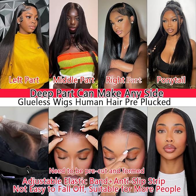 18 Inch Lace Front Wigs Human Hair 13x6 Straight Lace Front Wigs Human Hair Pre Plucked Glueless Wig HD Lace Front Wigs for Black Wome 200 Density Natural Color