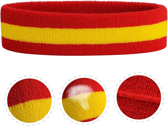 ONUPGO Sweatband Headbands for Men & Women -12PCS Sports Headbands Moisture Wicking Athletic Cotton Terry Cloth Headband for Tennis,Basketball,Football,Gym,Working Out
