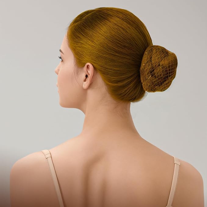 Teenitor Hair Nets and U-Pins Set - 40 Invisible Mesh Nets with Elastic Edge, 80 U-Shaped Pins for Ballet Buns, Sleeping, Wigs (Dark Blonde)