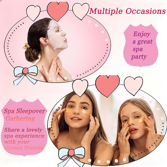144 PCS Spa Party Supplies for Women,Spa Day Favors Essentials Include Face Masks Skincare, Lip Balm, Under Eye Patches, Foot Bath Bomb,Sleepover Party Supplies Spa Birthday Kit for Women Gift Set