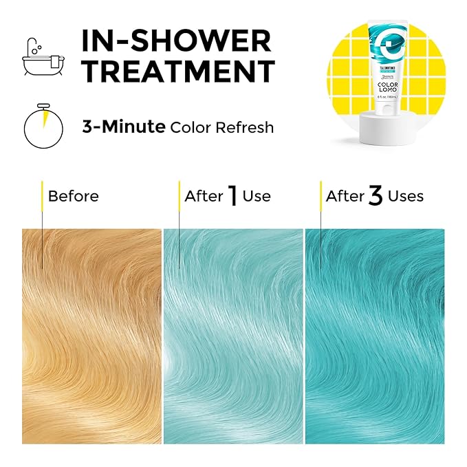 Semi Permanent Hair Color - 6 oz Color Depositing Conditioner with Shea Butter & Almond Oil- Color Conditioner Depositing Hair Mask - Vegan, Paraben, Ammonia & Sulfate Free -Teal