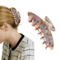 French Hair Claw Clips for Women Grils,4 Inch Strong Hold No Slip Grip Accessories Acetate Material,Not Easily Damaged,Thick or Thin Hair (Pink & Blue)