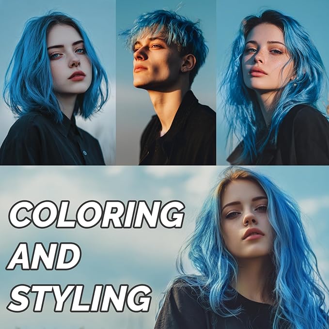 SOVONCARE Blue Temporary Hair Color Wax Washable Hair Dye for Men & Women, All-Day Hold Disposable Hair Styling Clays for Party, Cosplay & Daily 4.23 oz