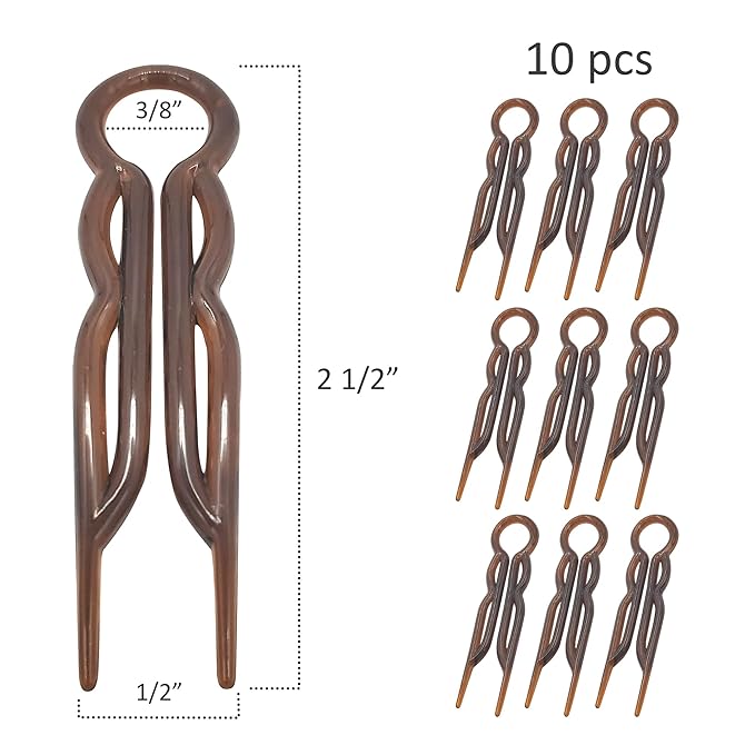 Good Hair Days Hair Pins - 2 1/2" Plastic, U-shaped Magic Grip Hairpins, Strong Durable Pins For Fine, Thick & Long Hair, Styling Accessories - Tortoise Shell, Set of 20