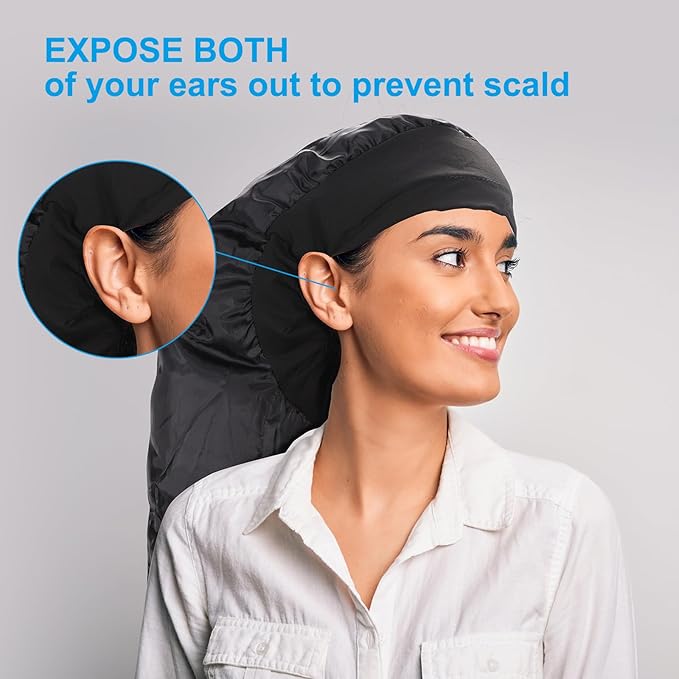 Upgraded Large Hooded Hair Dryer Bonnet Cap with Long Tube for Fast Drying, Fits All Head Sizes and Hair Styling