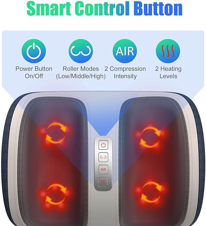 SLOTHMORE Shiatsu Foot & Calf Massager with Compression & Heating, Deep Tissue Kneading Improves Circulation, Helps Plantar Fasciitis, for Foot, Calf, Arms, Fit Up to Size 14