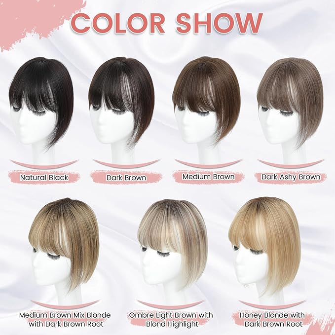 YAMI Hair Toppers for Women Real Human Hair Toppers for Women with Thinning Hair Topper with Bangs (Honey Blonde with Dark Brown Root)