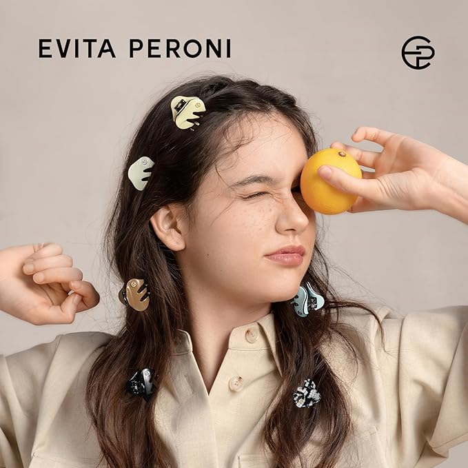 EVITA PERONI Small Hair Clips, Mini Hair Clip for Hair, Little Tiny Claw Clips for Women Girls Half Updo, Cream White