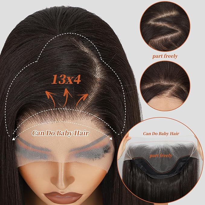 Synthetic Lace Front Wigs Pre Plucked Highlight Brown Mix Black 26 Inch Long Wavy 100% Futura Premium 13x4 HD Lace Wigs For Black Women Ready to Wear Beginner Friendly Daily Party Use