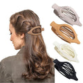 Sunporx Flat Hair Clips for Womens Non-slip Hold Hair Barrettes Curved Flat Clips Duck Billed Barrettes for Thick and Thin Hair French Matte 4 PCS