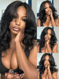 KLAIYI HD Real Scalp Wig 13x4 Lace Frontal Human Hair Wig Loose Body Wave with Face Framing Curtain Bangs Pre Everything Glueless 3S Wear and Go Precut Lace Pre Plucked Pre Bleached 180%Density 20Inch