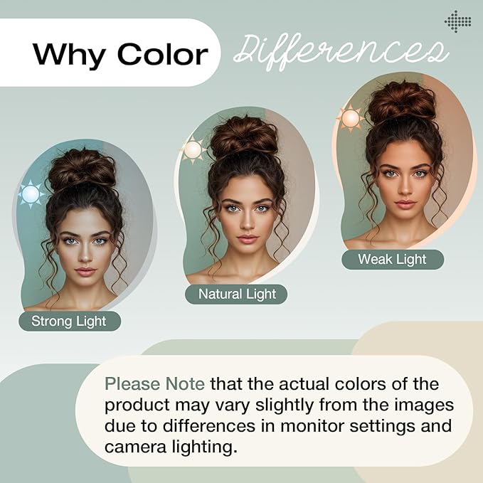 Messy Bun Hair Piece Wavy Curly Scrunchies Fluffy Donut Thick Updo Elegant Chignon Hairpieces for Women Girls, Light Brown Mix Light Auburn 1.4oz