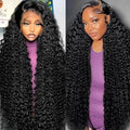 18 Inch 13x6 Deep Wave Lace Front Wigs Human Hair 200 Density 13x6 HD Lace Front Wigs Human Hair Pre Plucked Deep Curly Glueless Wig 100% Virgin Human Hair Lace Front Wigs for Women