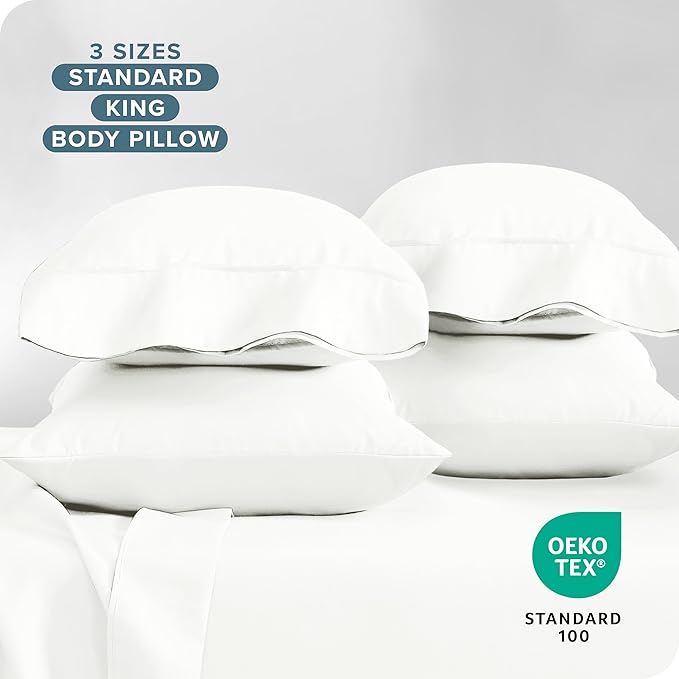 Bare Home Microfiber Bulk Pillow Cases - King Set of 4 - Cooling Pillowcases - Double Brushed - Ivory Pillowcases 4 Pack - Easy Care (King - 4 Pack, Ivory)