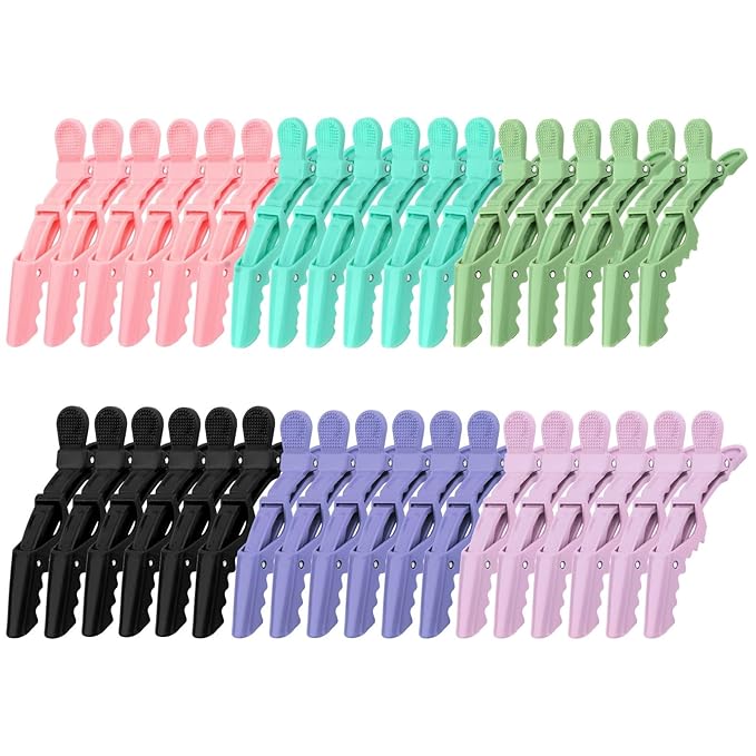 30 Pack Alligator Hair Clips for Styling Sectioning Large Salon Pro Hair Clips for Barber Hair Coloring, Cutting, Sectioning Big Gator Clips Hair Styling Accessories for Women MenMulticolor