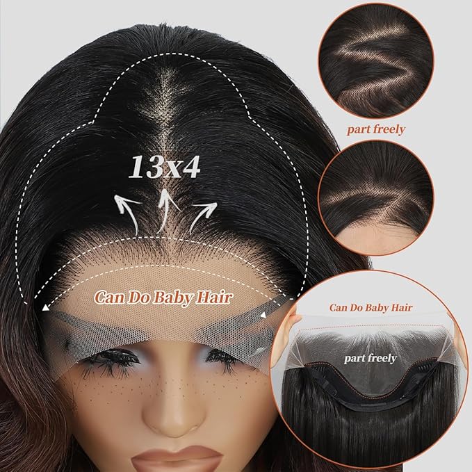 13x4 Synthetic Lace Front Wigs Pre Plucked 26 Inch Long Wavy Auburn with Honey Blonde Wigs For Black Women Ready to Wear 100% Futura Premium Lace Wig Daily Party Use