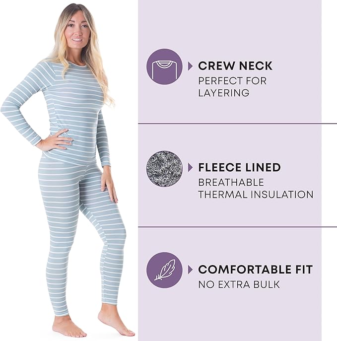 Rocky Thermal Underwear Women Long Johns Womens Thermals Top Bottom Set Fleece Lined Under Wear Clothes Base Layer Thermals