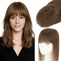 Rich Choices Human Hair Toppers for Women-100% Real Remy Hair Topper with 3D 360°Bang-Upgraded 150% Density 9 * 12CM Lace Base-Clip in Hairs topper for Thinning Hairs-10Inch #2 Dark Brown