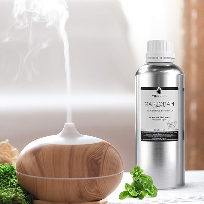 VINEVIDA Marjoram Essential Oil - 32 oz - Undiluted - DIY Candle Scents - Bulk for Soap Making & Skin Safe